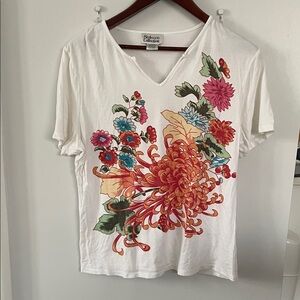 White Floral Women's Top